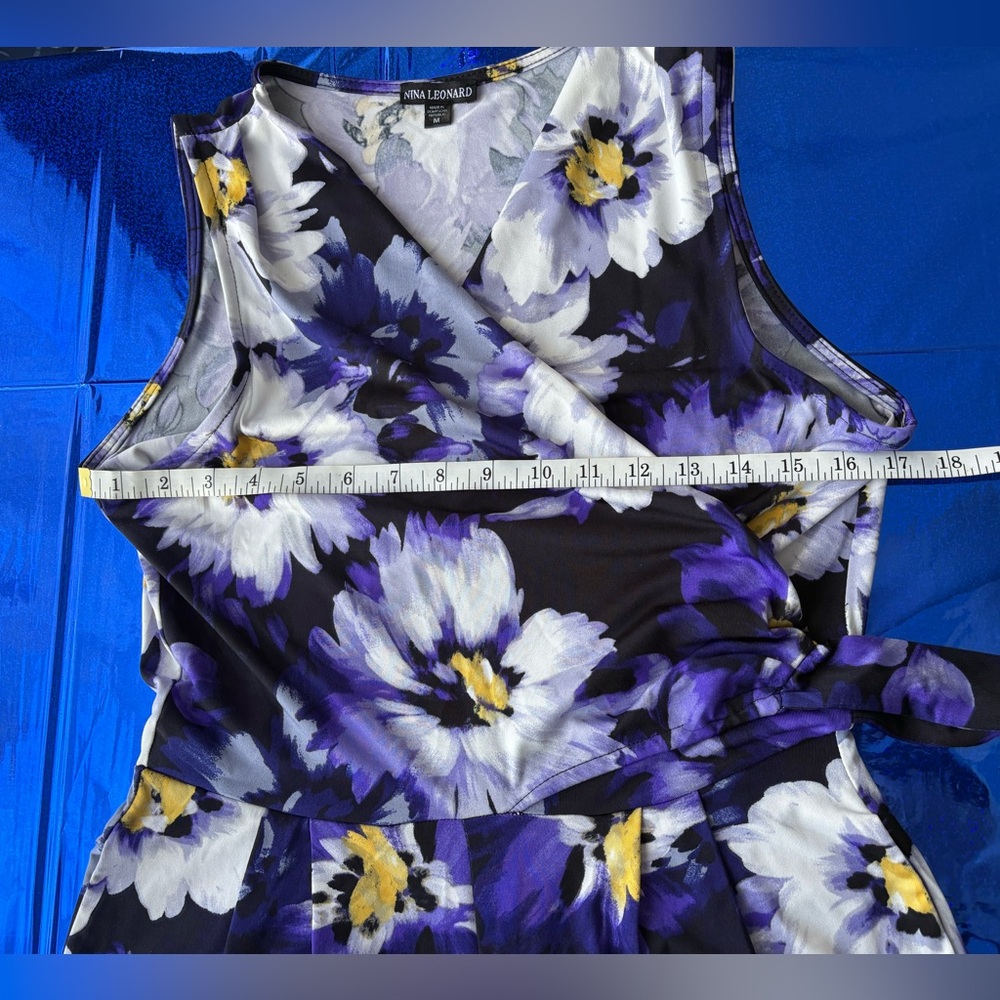 Nina Leonard Vibrant Purple Floral Jumpsuit - Picture 4 of 9
